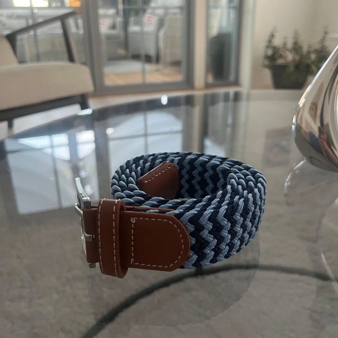 Blått flätat bälte  - 1