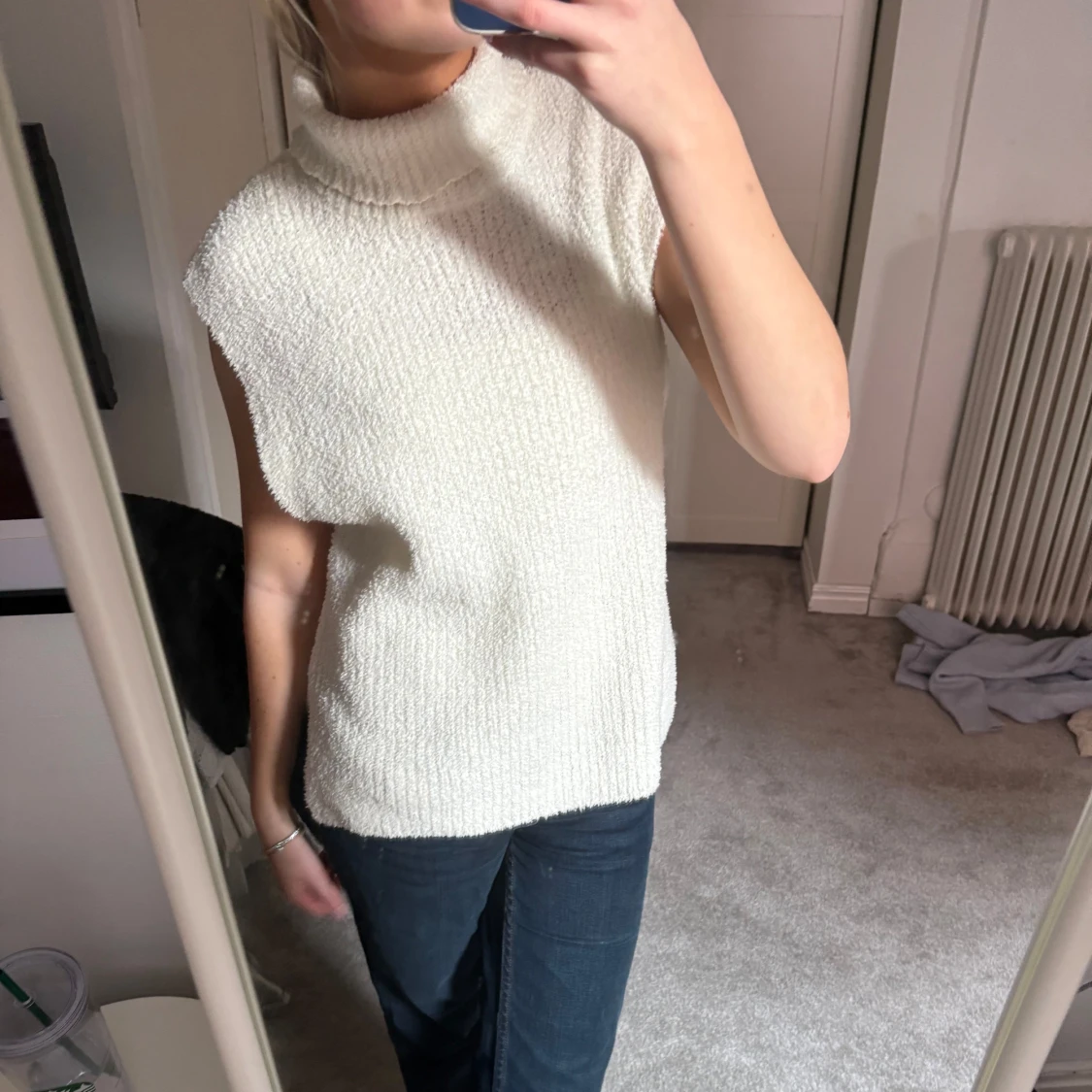 Vit ärmlös stickad topp från Zara - 1