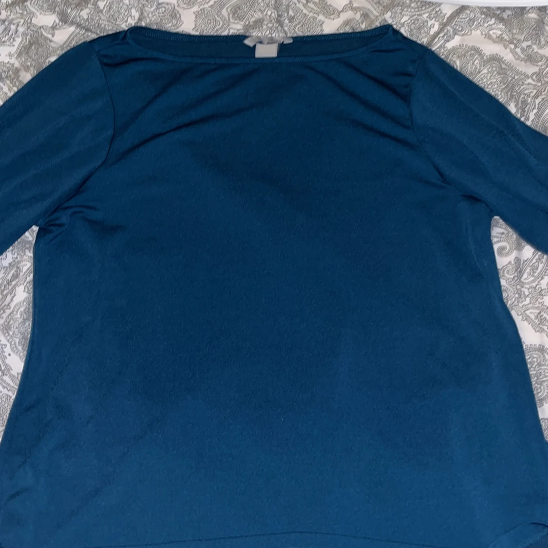 Petrolblå långärmad topp från H&M