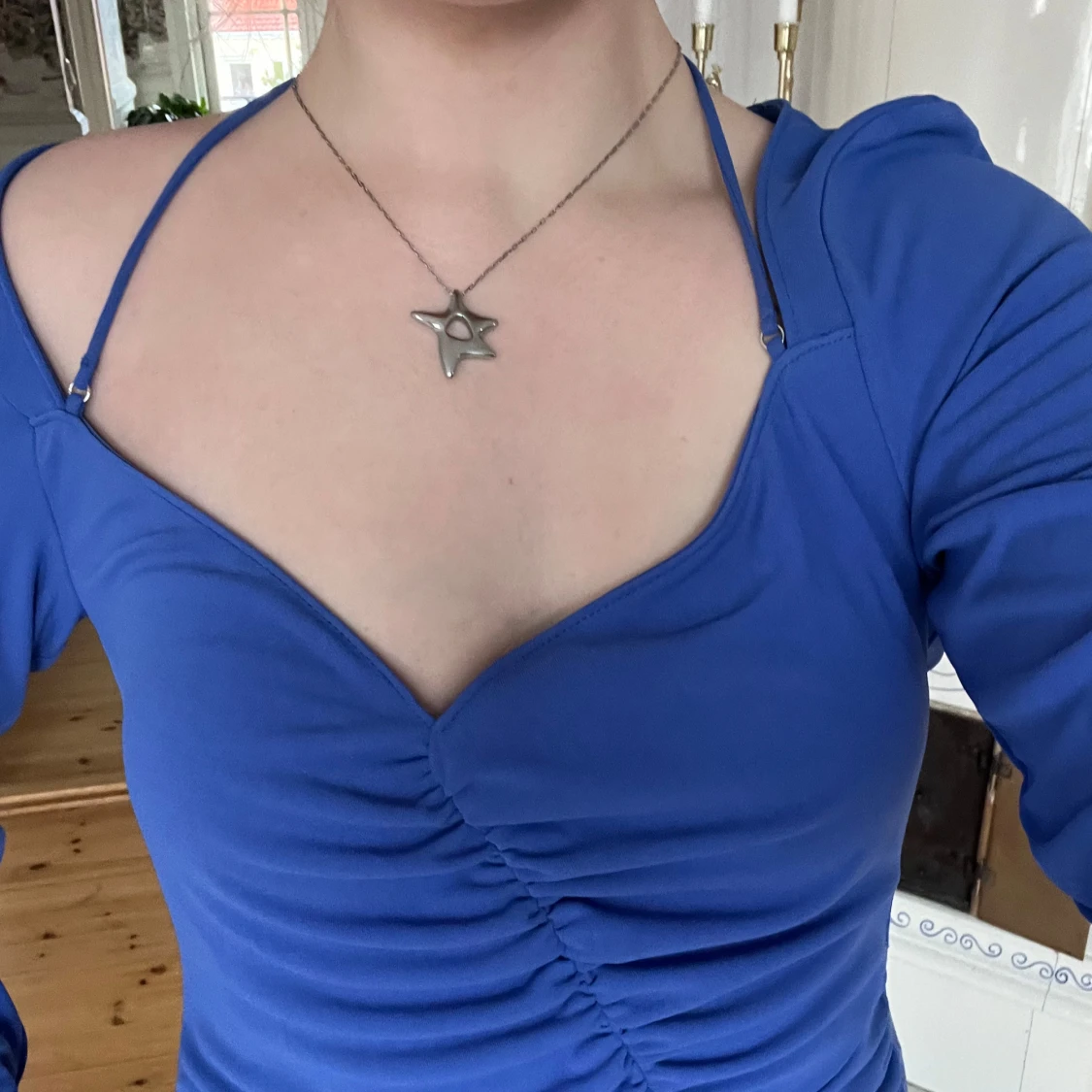 Blå kort klänning från Zara - 2