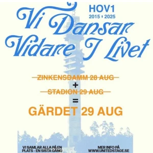 Hov1 biljett GÄRDET 29e augusti  - Säljer en hov1 biljett till Gärdet, Stockholm 29e augusti!! Pris kan diskuteras