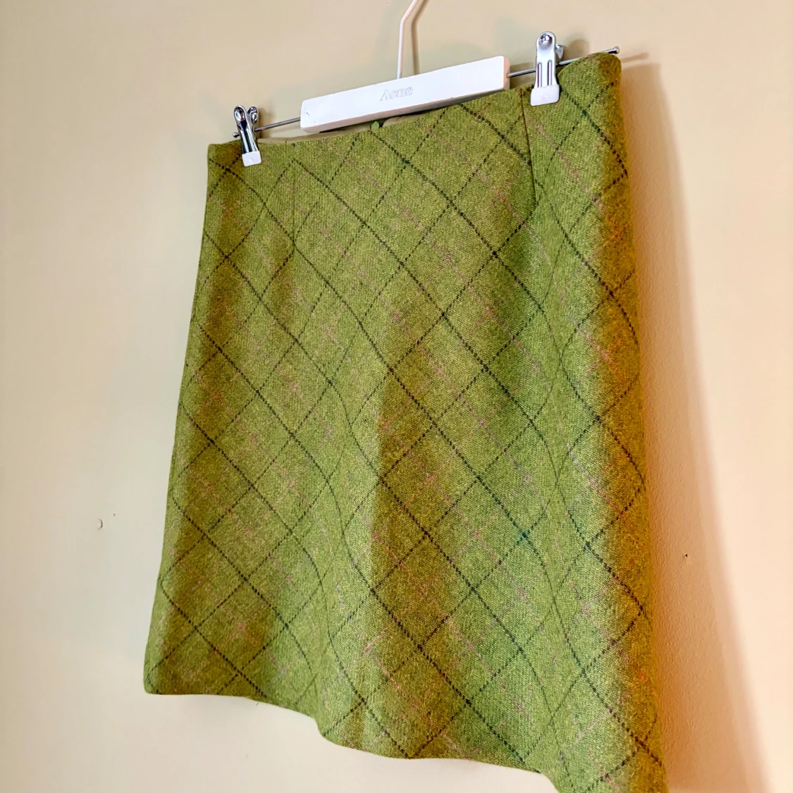 Grön rutig ullkjol från Newhouse
