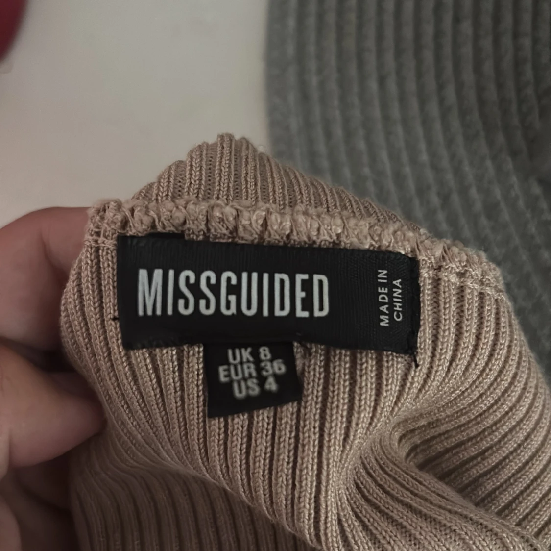 Beige croppad ribbad tröja Missguided - 2
