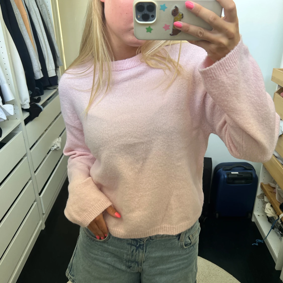 Ljusrosa stickad tröja  - 3