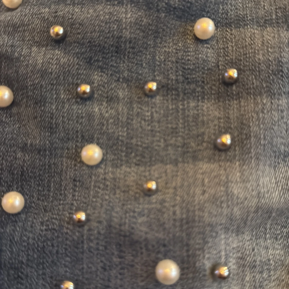 Jeanskjol med pärlor från Lindex - 1