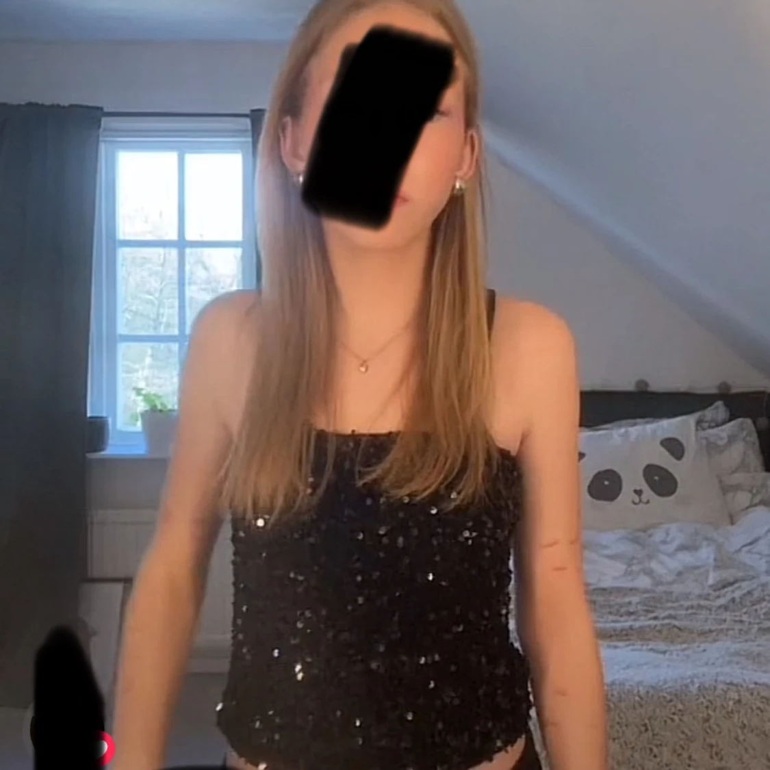 Svart paljettlinne  - 1