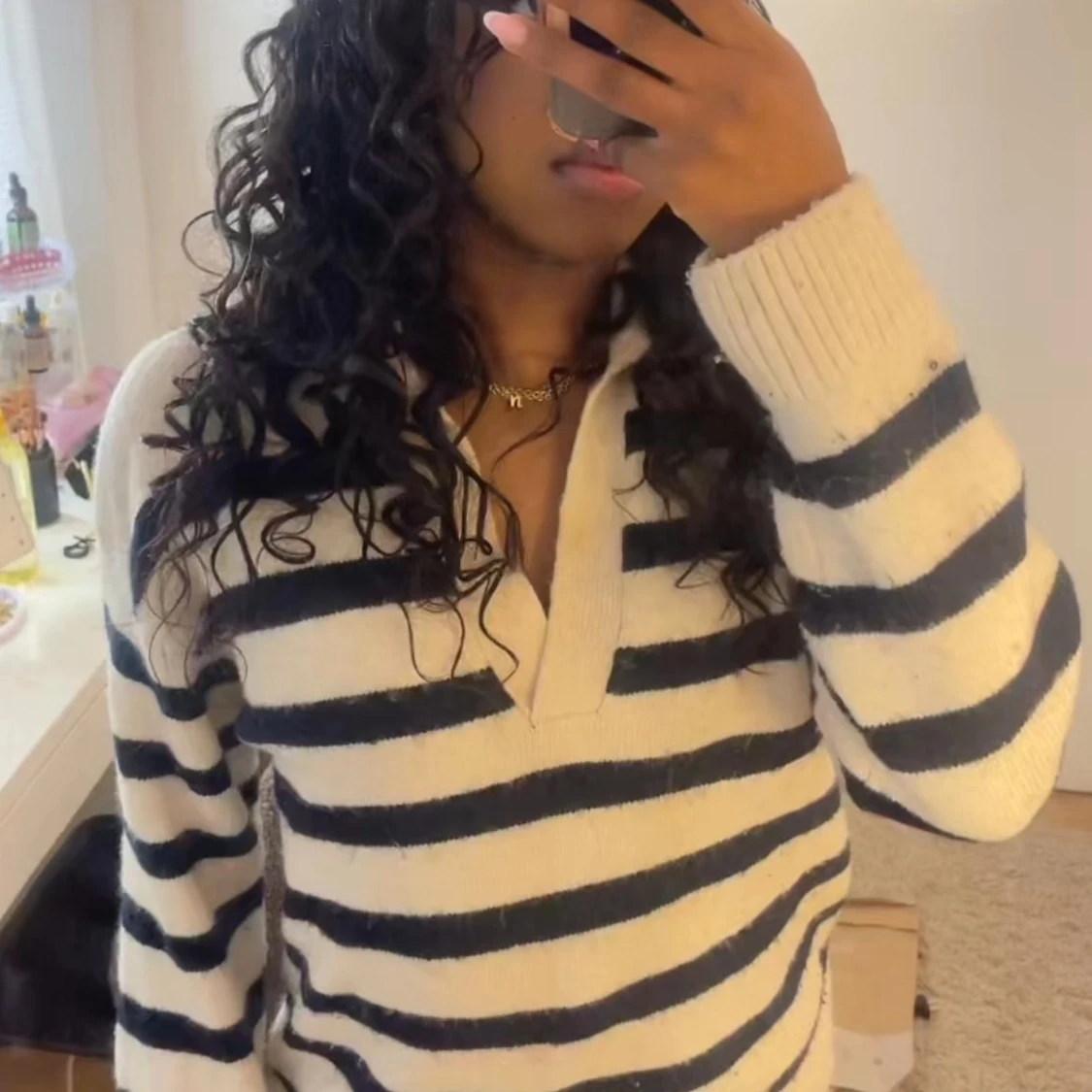 Randig stickad tröja - 2