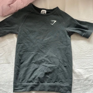 Grå t-shirt från Gymshark - Säljer en grå t-shirt från Gymshark med korta ärmar och en diskret logga på bröstet. Perfekt för träning eller en avslappnad dag. Materialet är mjukt och bekvämt.