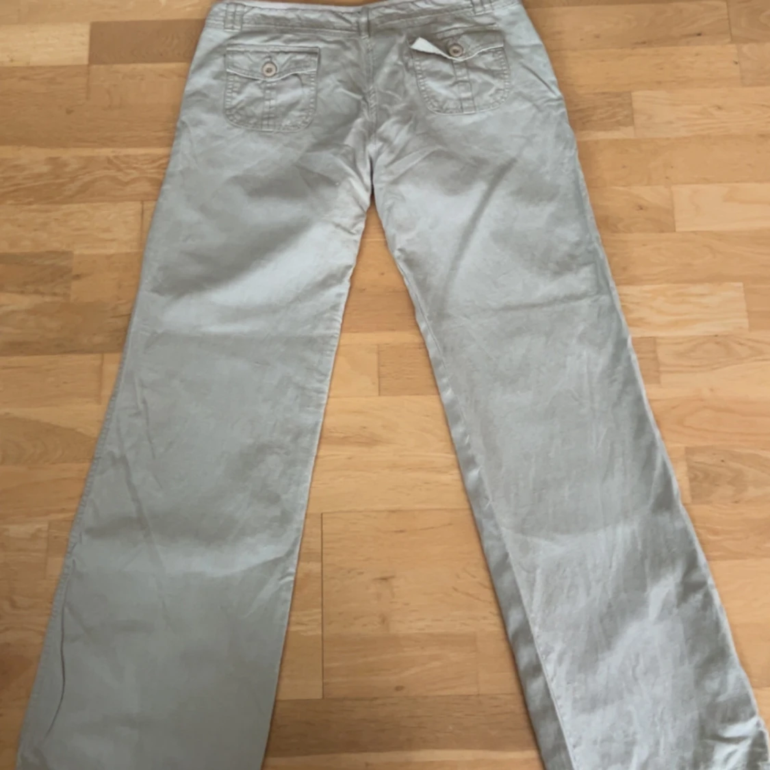 Beiga linnebyxor med snöre - 1