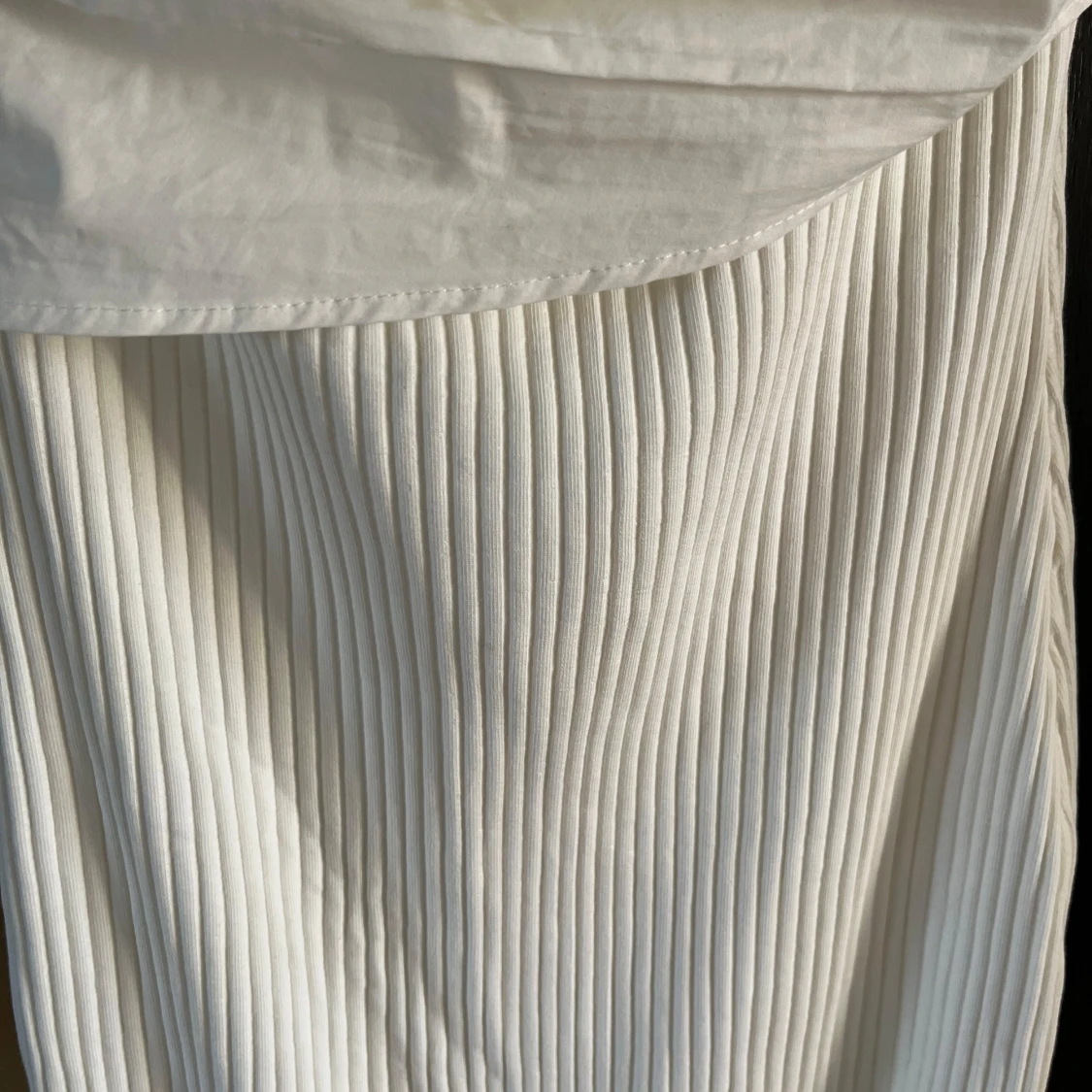 Vit ribbad långklänning - 3