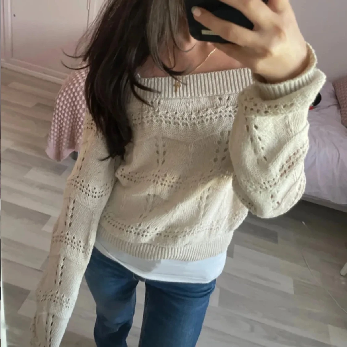 Offshoulder stickad tröja ONLY - 1