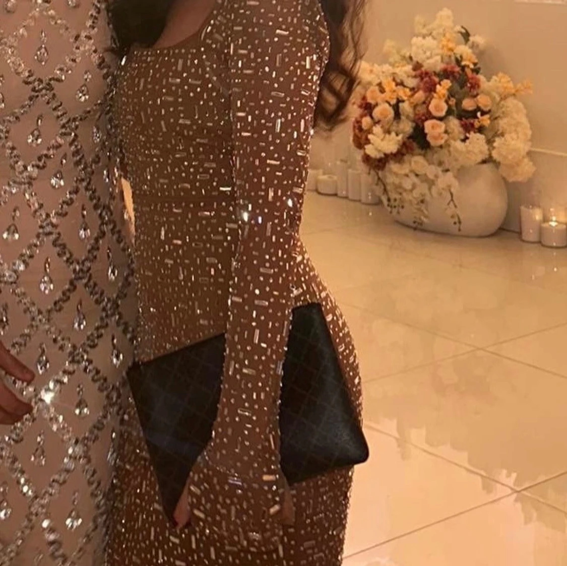 Oh Polly långklänning med fyrkantig ringning