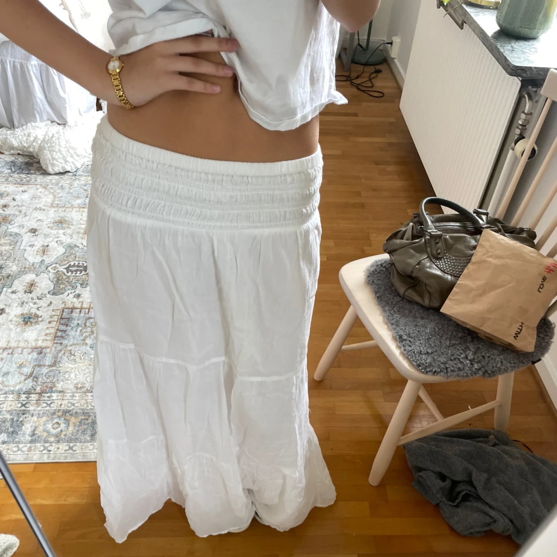 Vit långkjol från Gina Tricot - 2