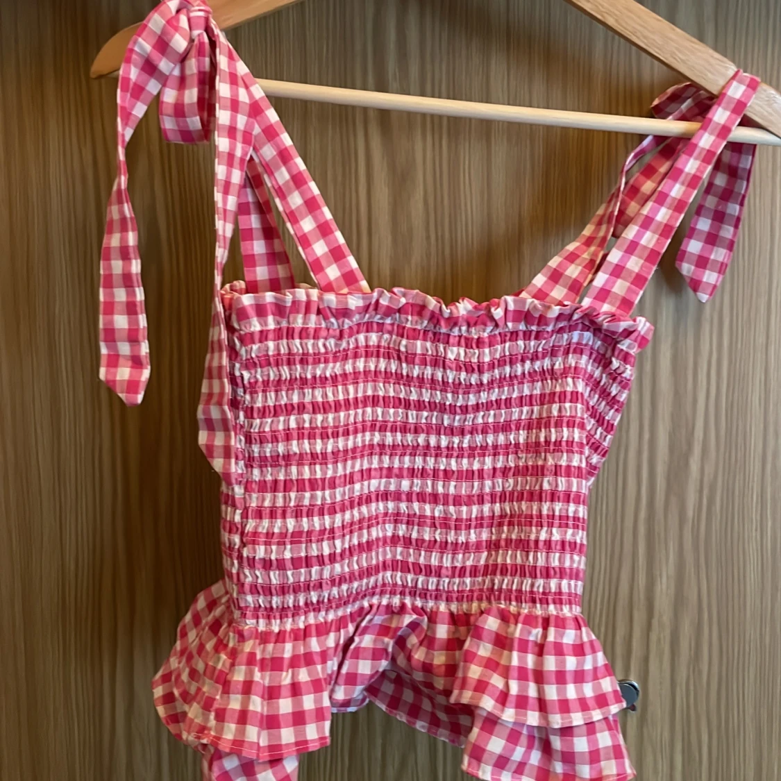 Somrig rosa-rutig topp🌷 - 2