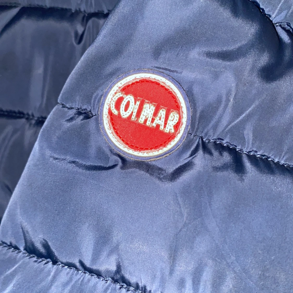 Mörkblå Colmar pufferjacka med huva - 2