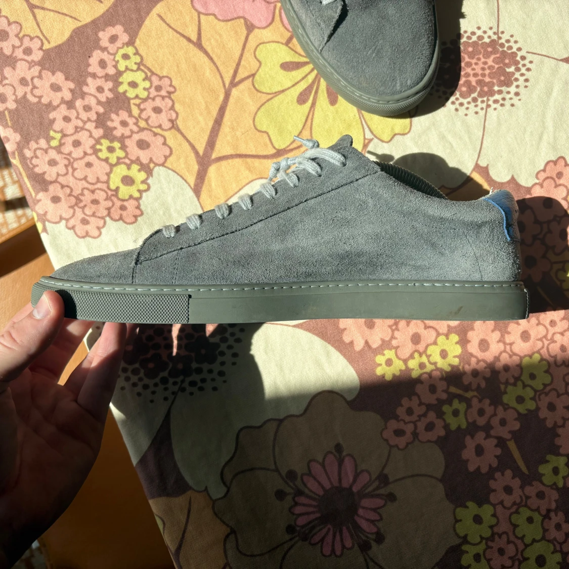 Grå Oliver cabell skor med blå detalj - 2