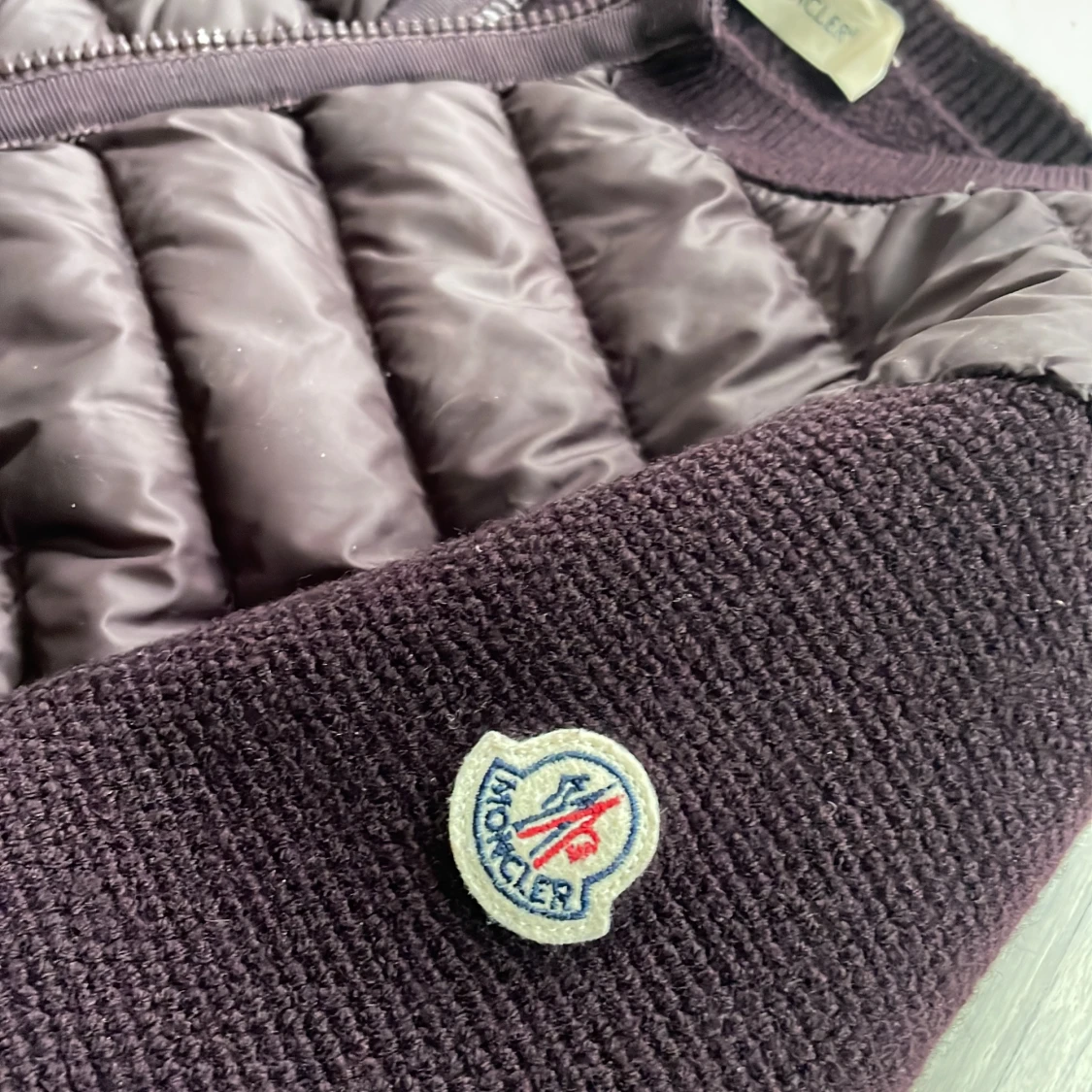 Vinröd Moncler cardigan med dragkedja - 4