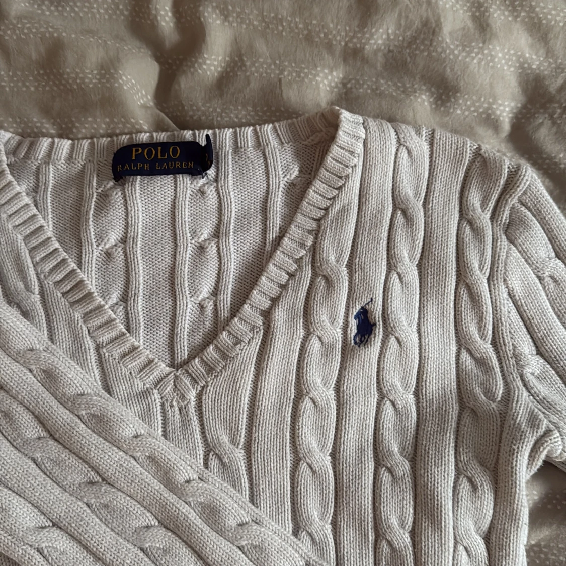 Vit kabelstickad tröja Polo Ralph Lauren - 1