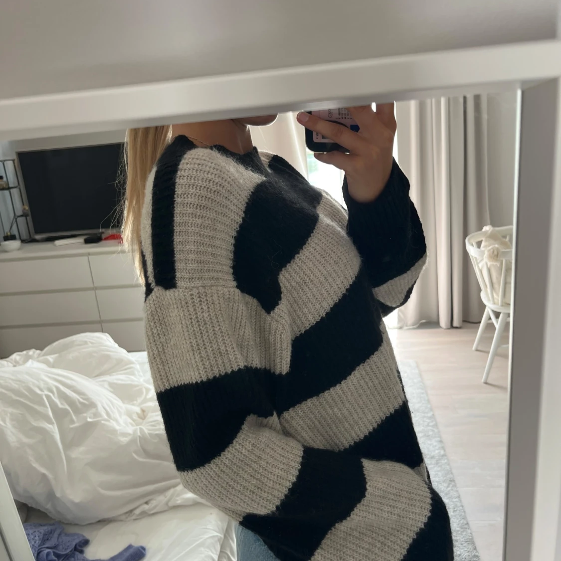 Randig stickad tröja  - 2