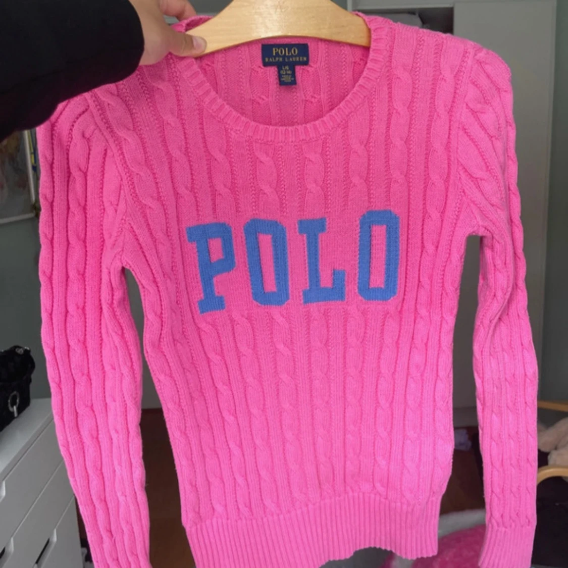 Rosa stickad tröja från Polo Ralph Lauren