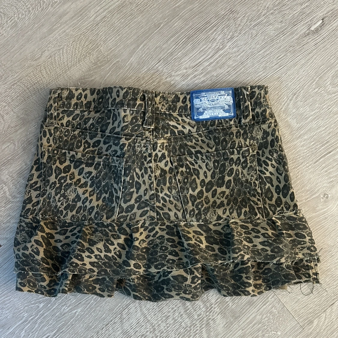 Leopardmönstrad jeanskjol - 1