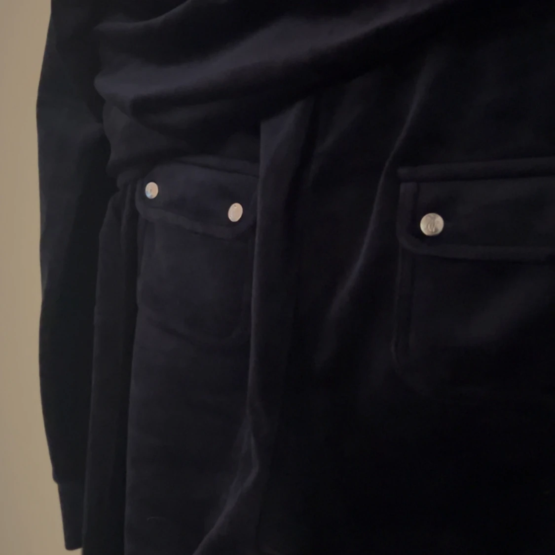 Mörkblått Juicy Couture set i velour - 3