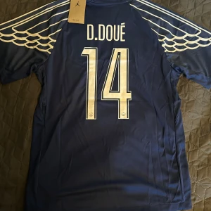 Desire Doue PSG Jordan Fotbollströja - Säljer en PSG Jordan fotbollströja med D.Doue 14 på ryggen i storlek M som är helt ny med prislapp