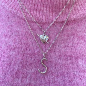 Halsband med grov S-berlock i silver - Unikt halsband i silverfärgad metall med en chunky, organiskt formad S-berlock. Kedjan är robust och ger ett coolt statement. Perfekt för dig som vill sticka ut med en personlig detalj. Snyggt att matcha med andra kedjor eller bära solo. Liknar Maria Nilsdotter ❣️Rostfri