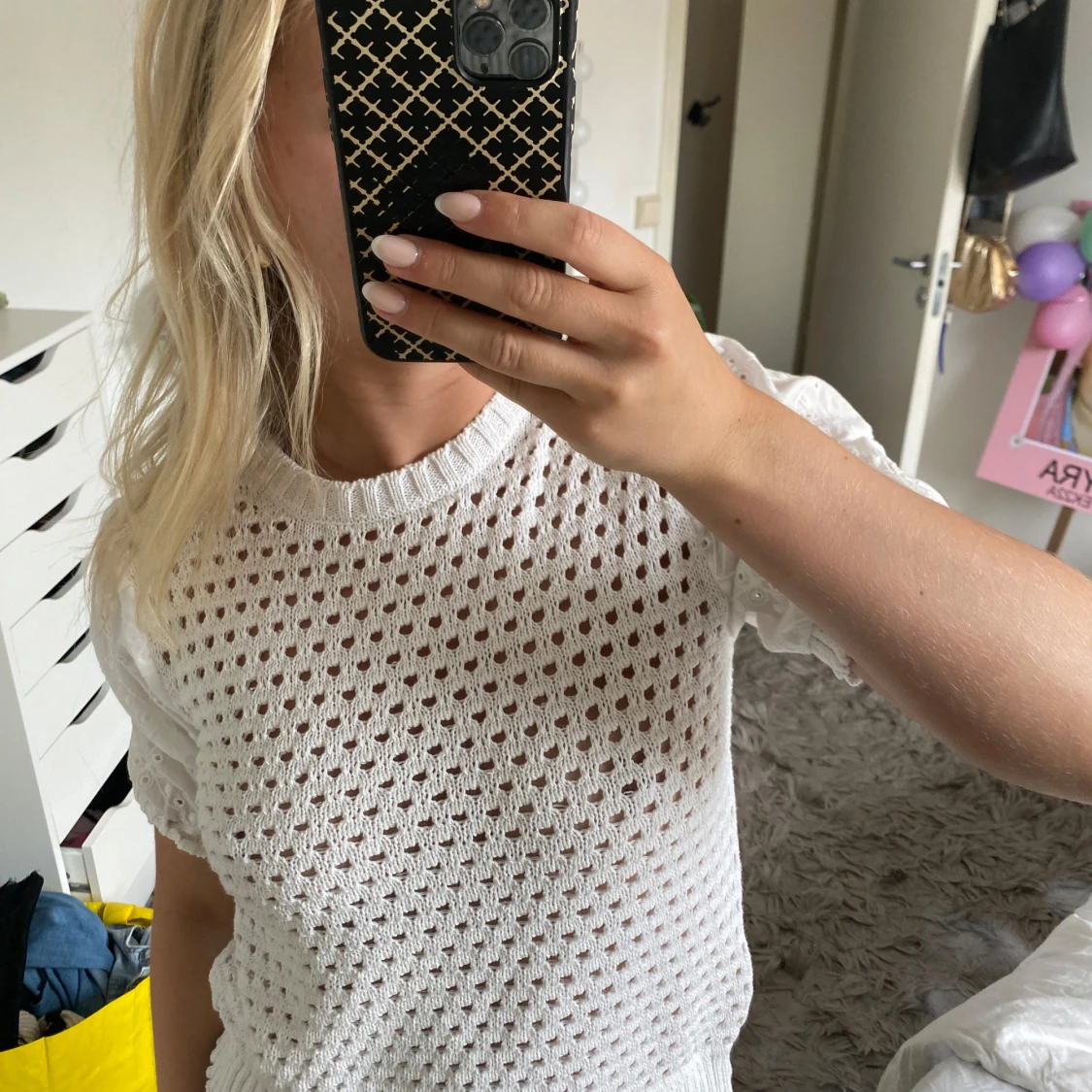 Vit stickad topp från Zara