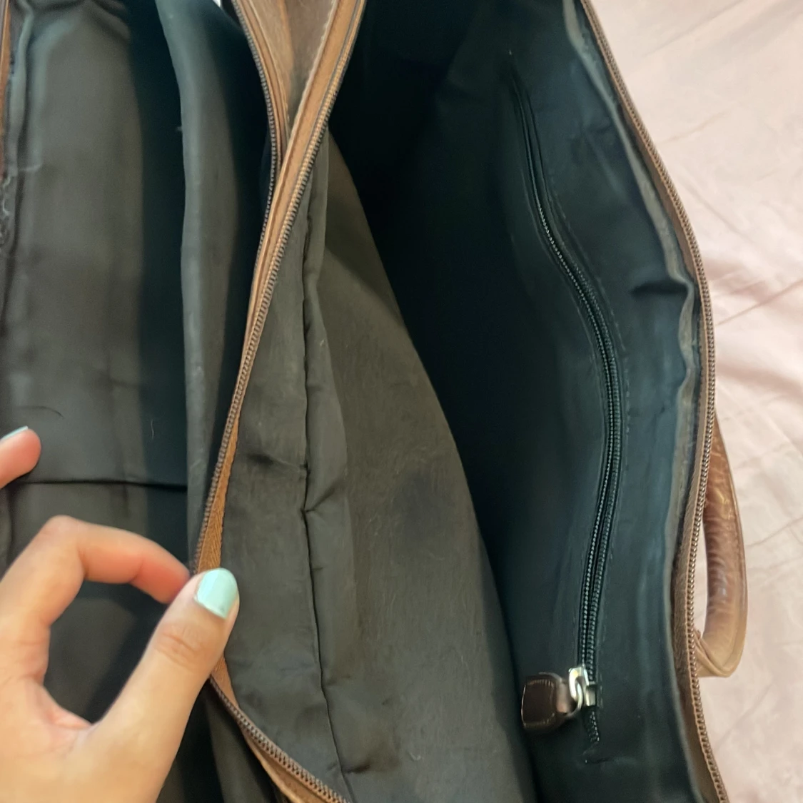 Brun skinn portfölj  - 4