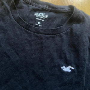 Svart långärmad tröja från Hollister - Svart långärmad tröja från Hollister i 100% bomull. Klassisk rund halsringning och vit broderad logga på bröstet. 