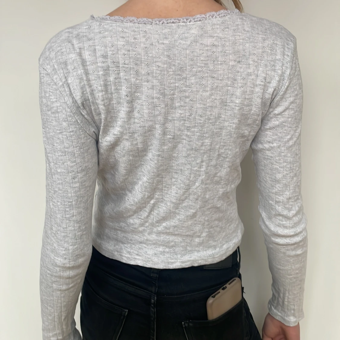 Grå långärmad topp från H&M - 1