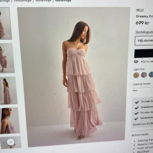 Balklänning från Nelly - Sååå fin balklänning, man han ha banden på insidan så de ej syns eller knuten som halterneck!! Helt ny, köpte fel storlek och hann ej skicka tillbaka. 