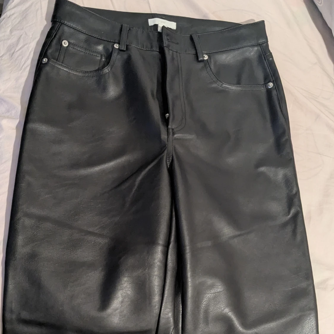 Rak byxa med coating svart h&m dam - 2