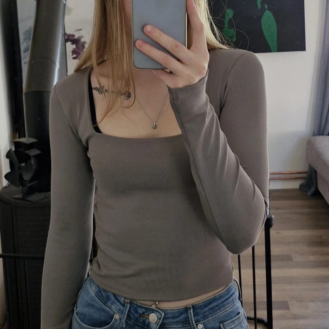 Grå långärmad topp från Amisu - 1