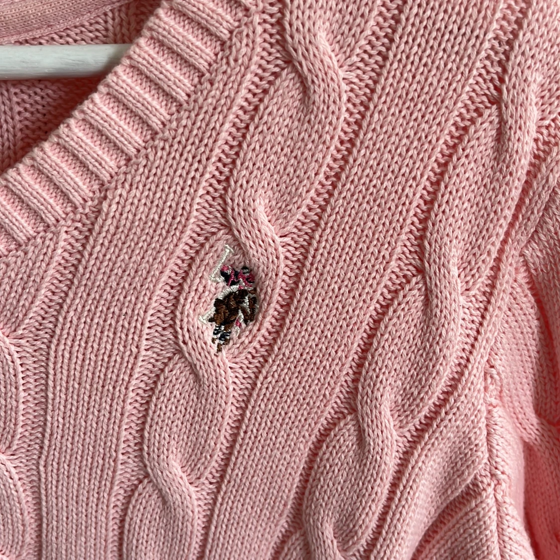 Rosa kabelstickad tröja U.S. Polo Assn - 2