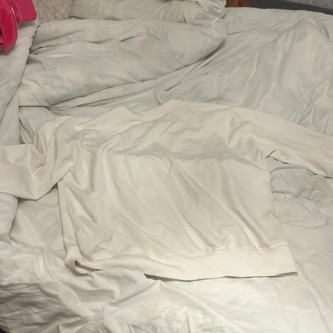 Vit basic sweatshirt i bomull - 1