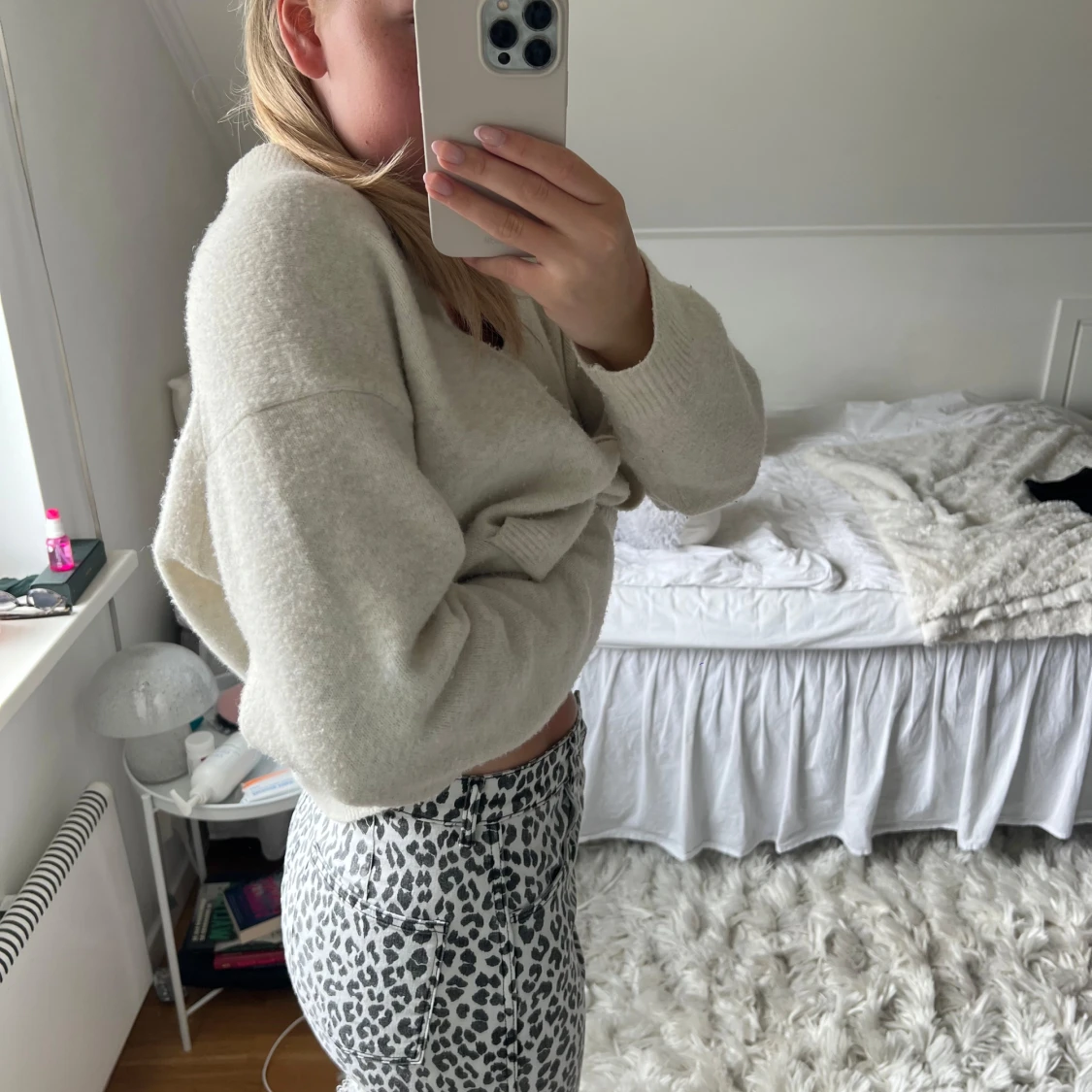 Leopardmönstrad jeanskjol - 1