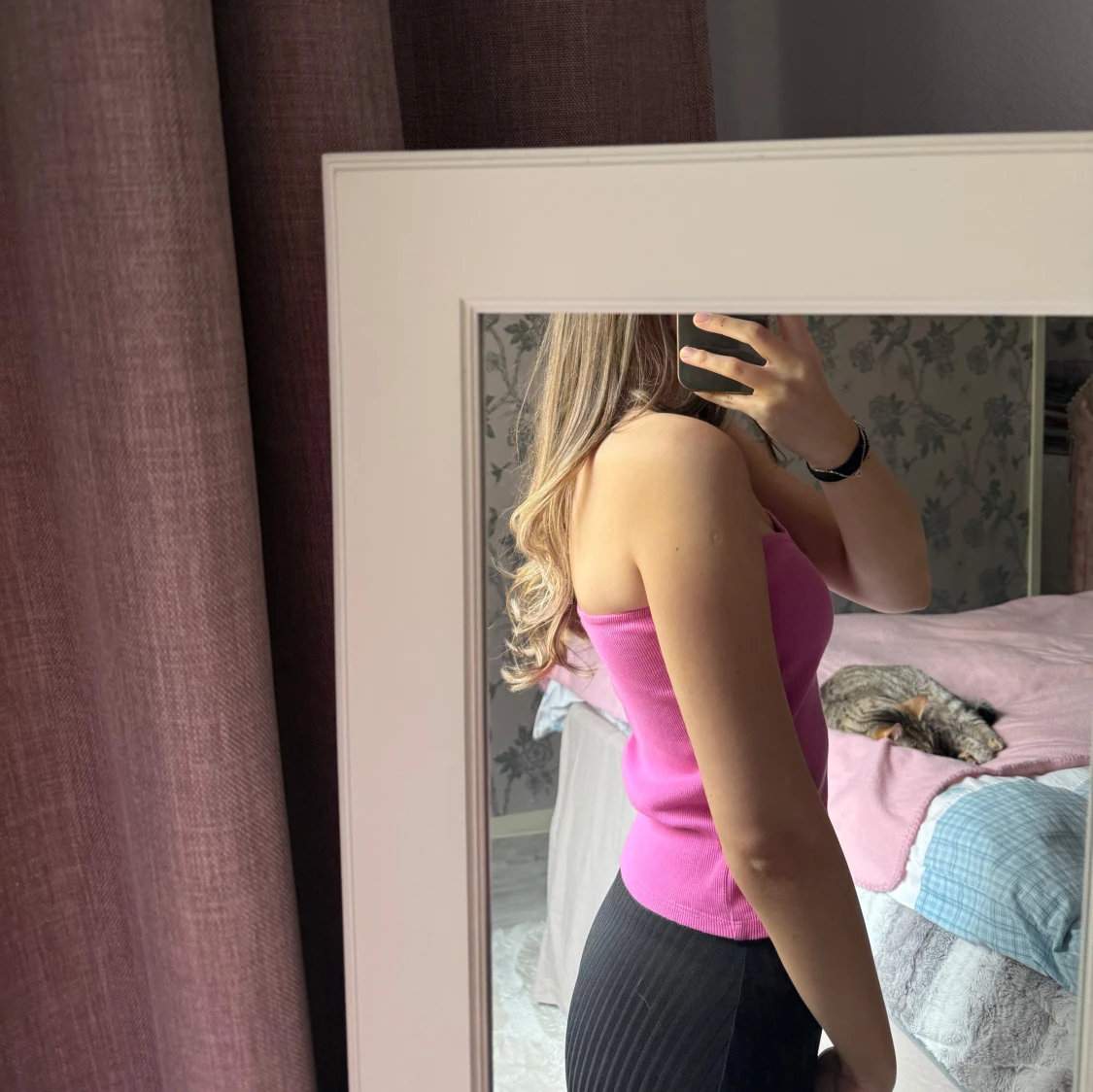 Rosa ribbad tubtopp - 3