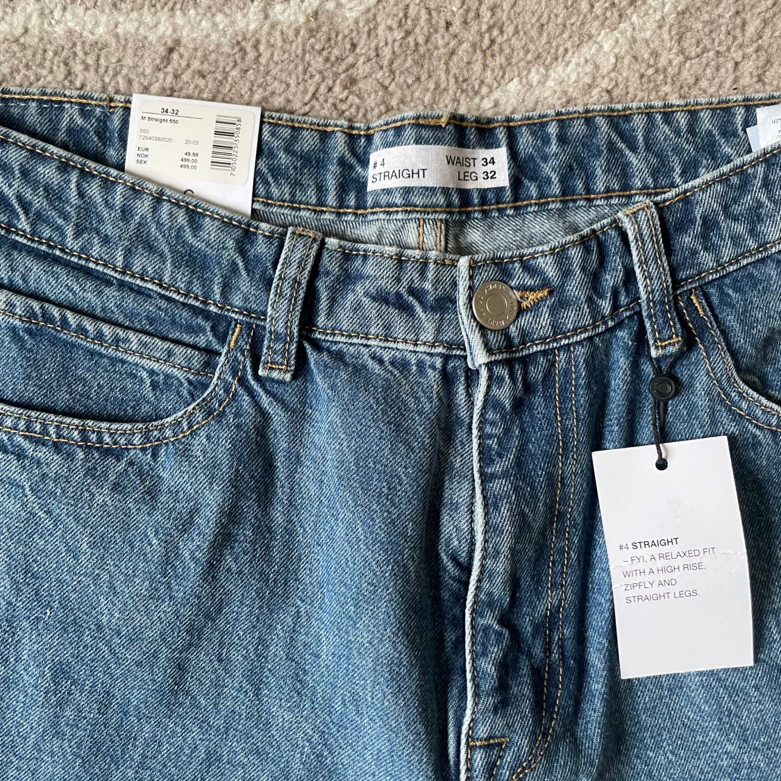 Nya Blå raka jeans  - 2