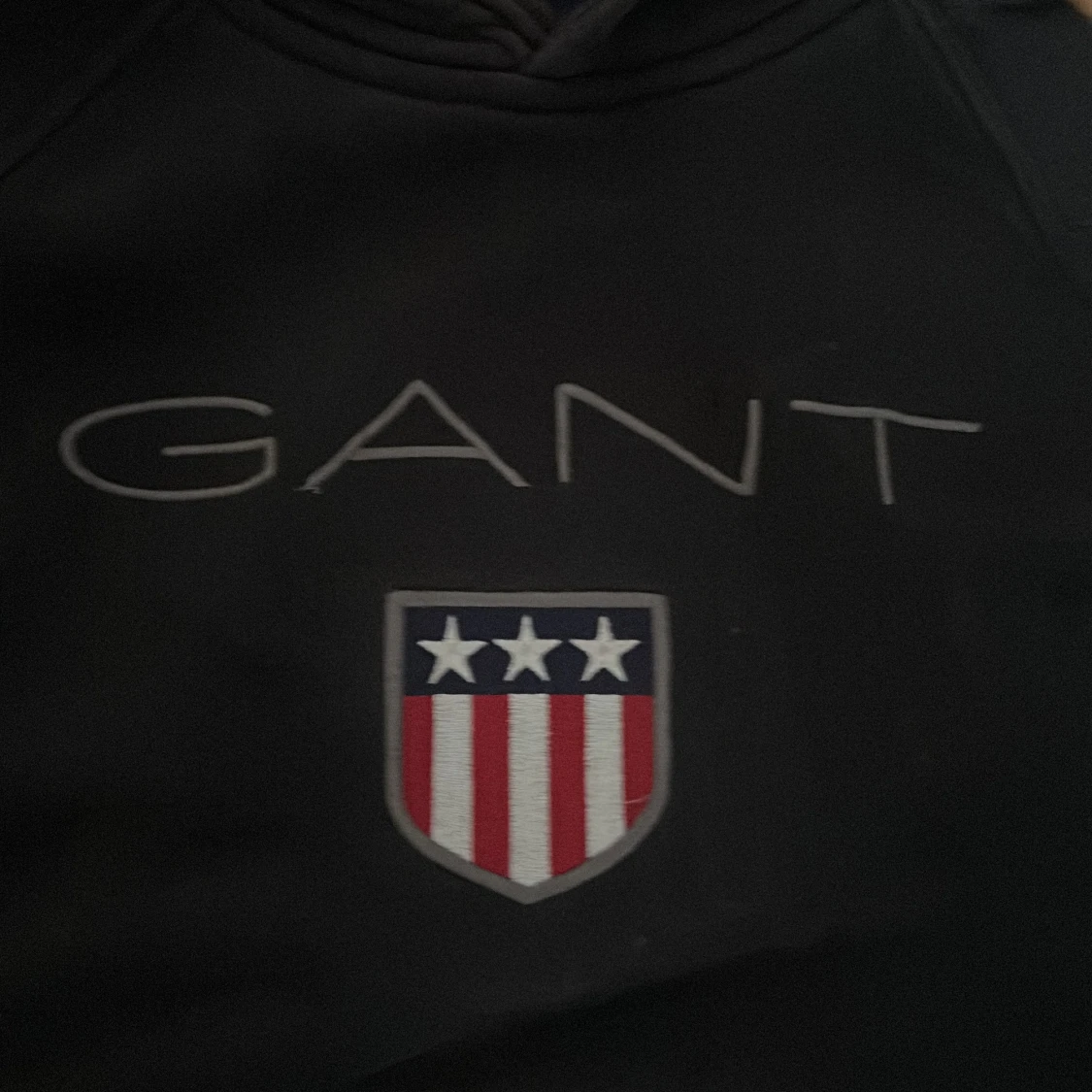 Svart hoodie från GANT med broderad logga - 1