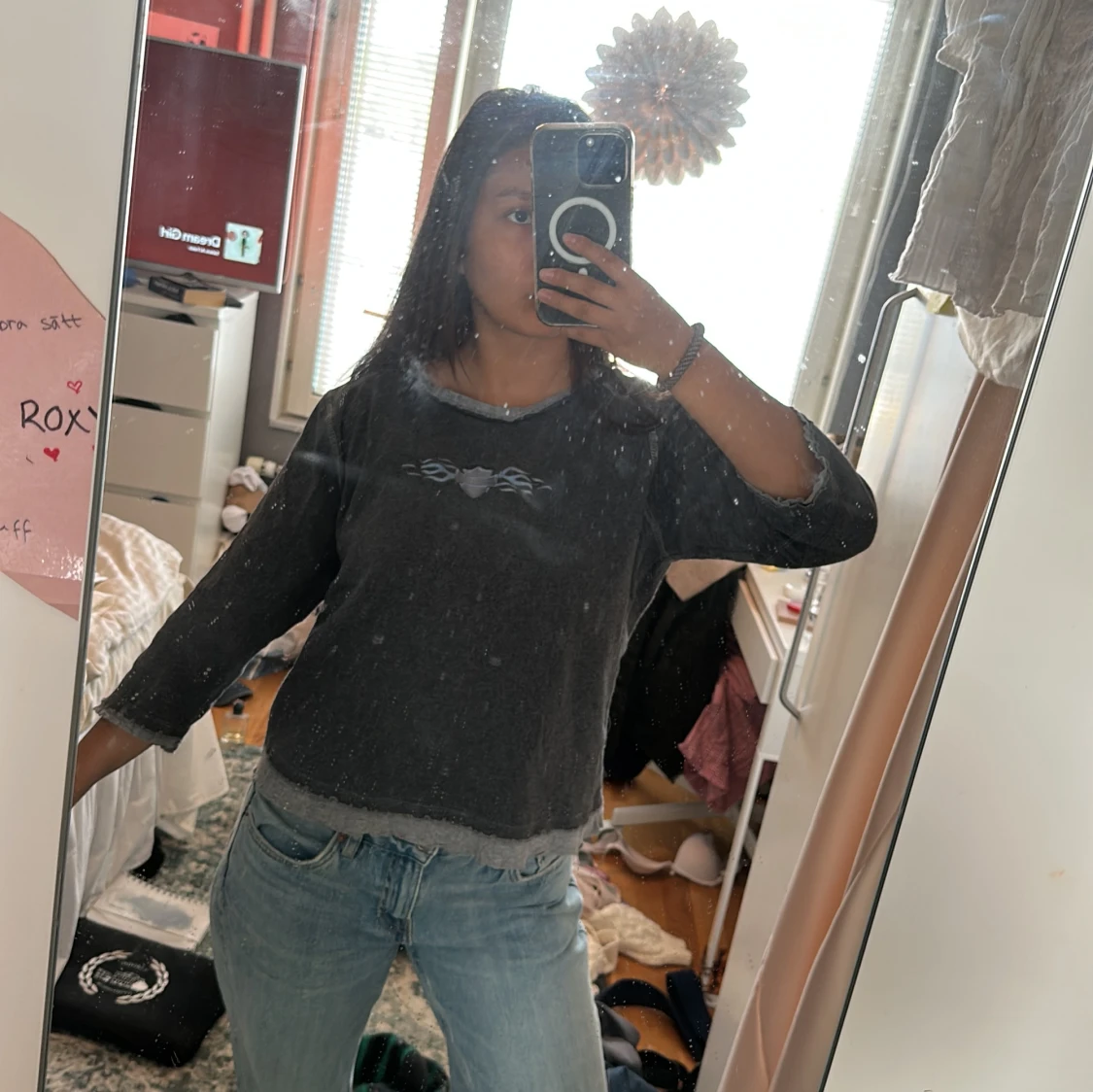 Grå Harley Davidson långärmad tröja - 1