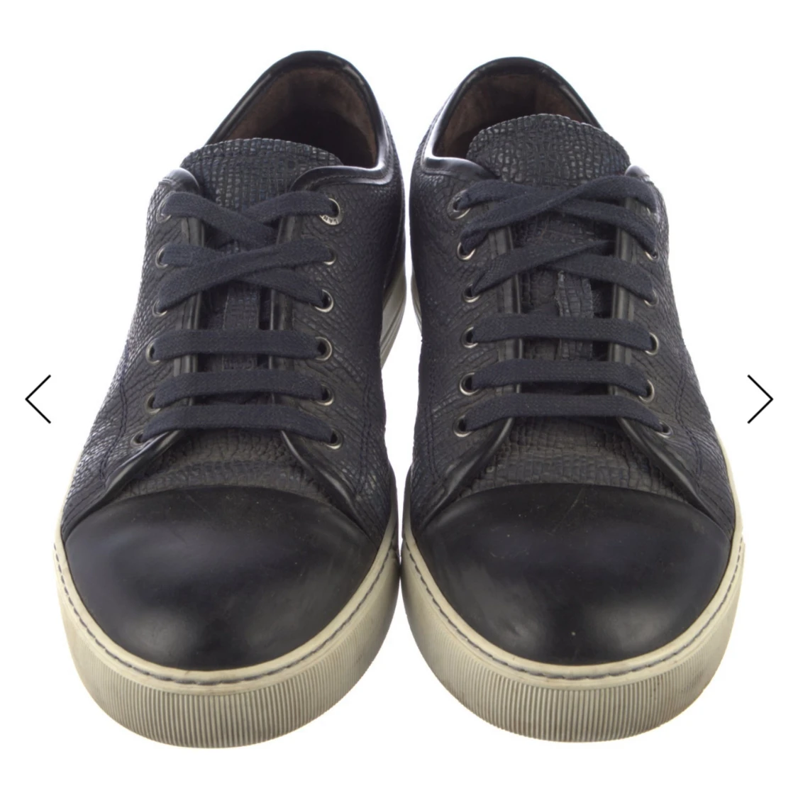 Lanvin Svarta sneakers i skinn med vit sula - 2