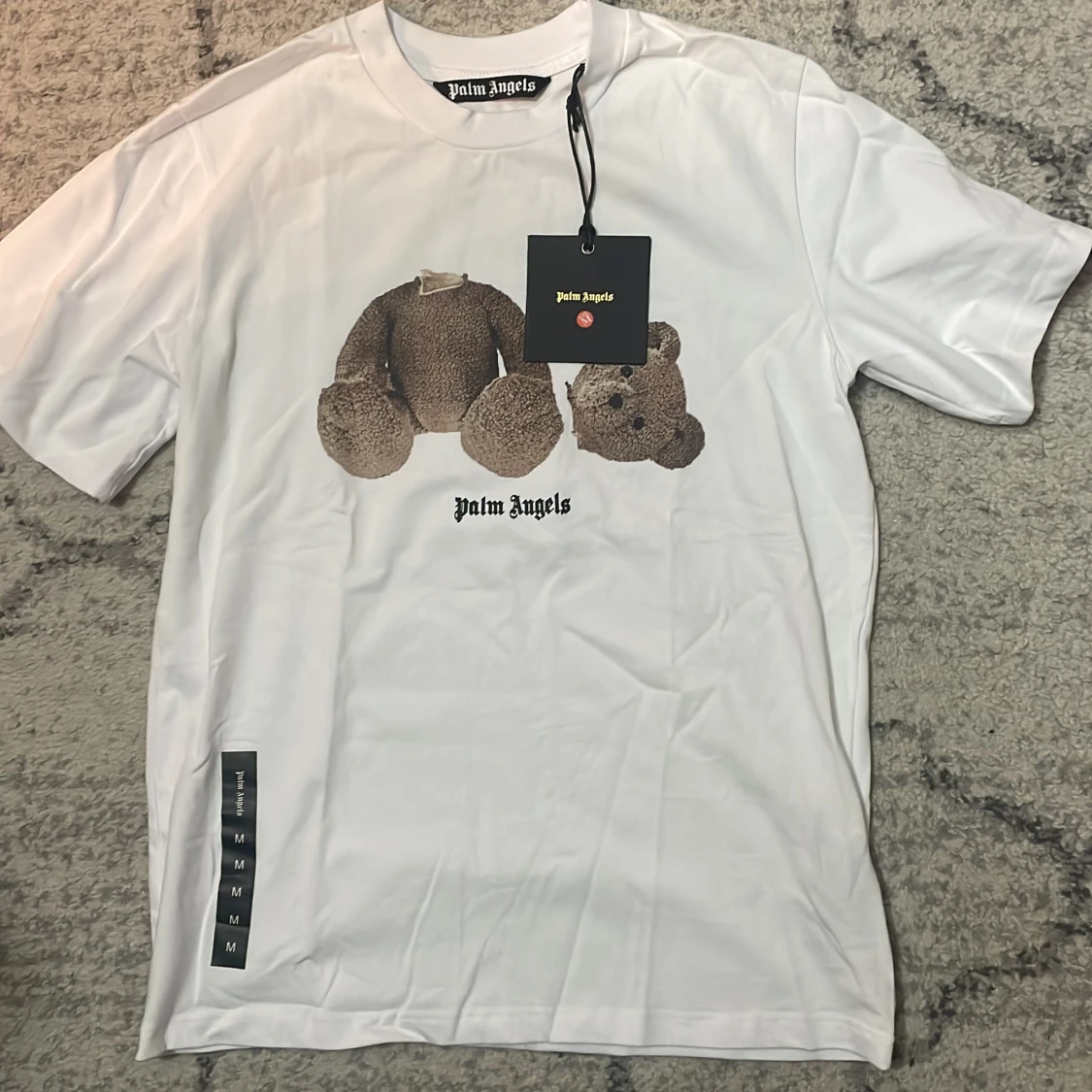 Palm Angels vit t-shirt med nalletryck - 1