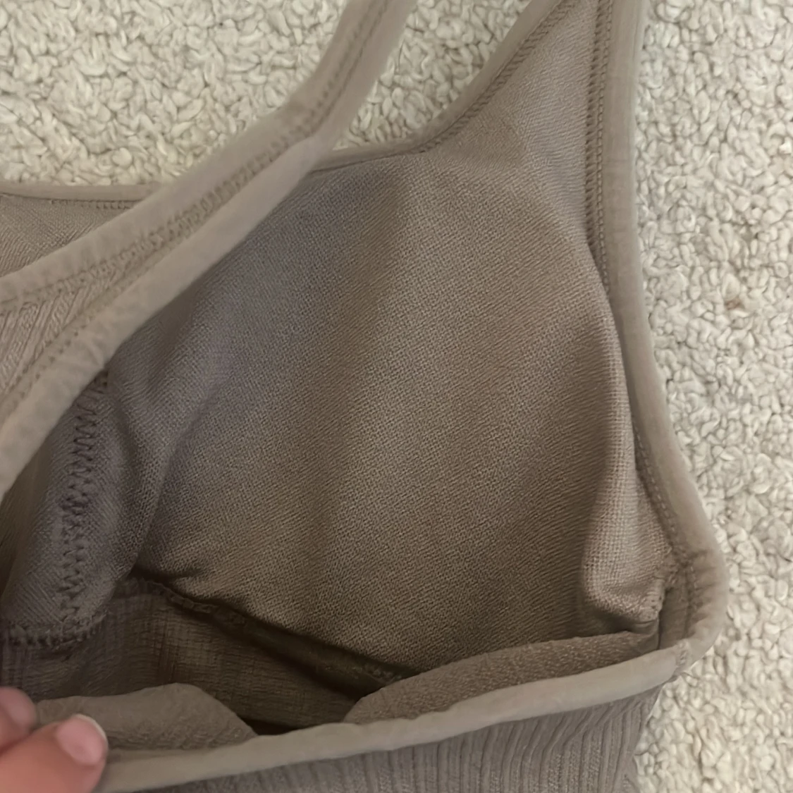 Beige ribbad linnetopp från TriDri - 2