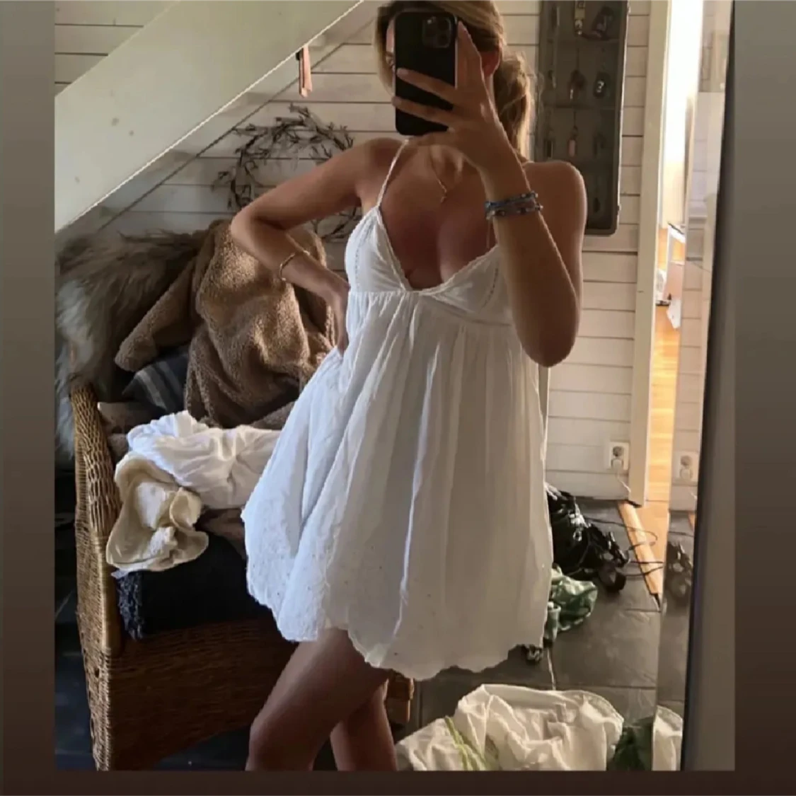 Vit zara klänning - 1