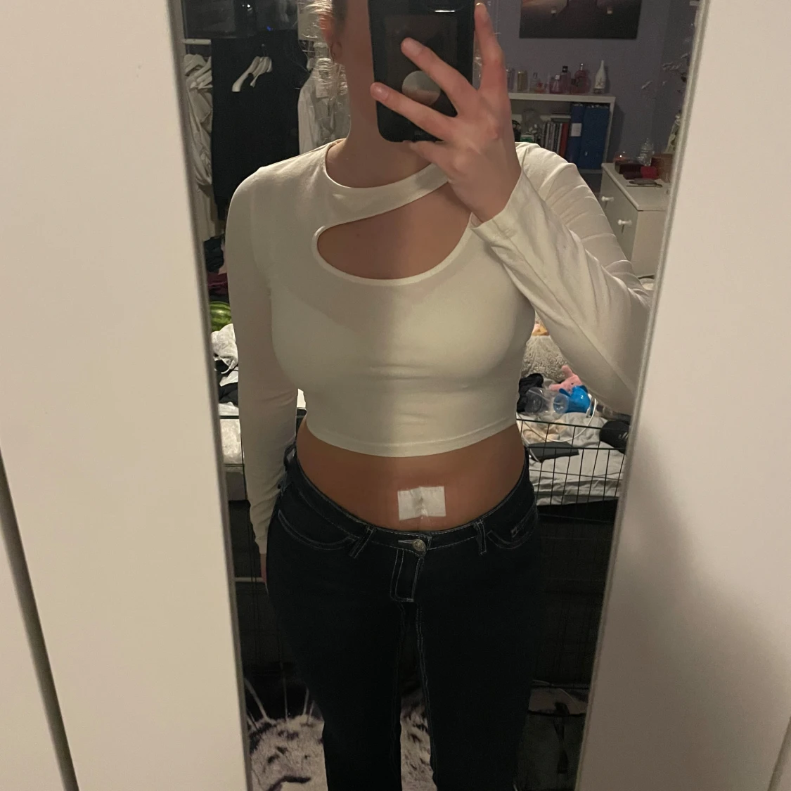 Vit långärmad topp