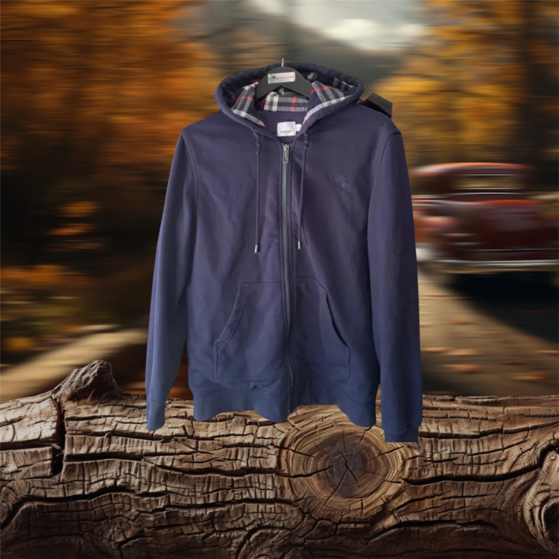 Mörkblå Burberry Hoodie