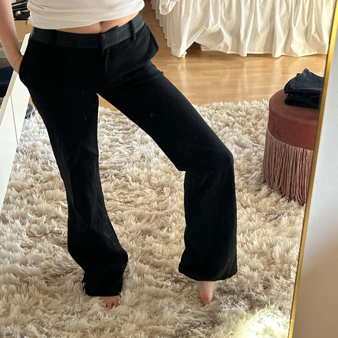 Lågmidjade utsvängda kostymbyxor Massimo Dutti - 2