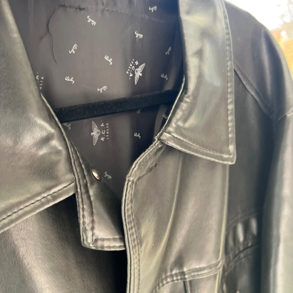 Svart skinnjacka från Avirex - Large - 2